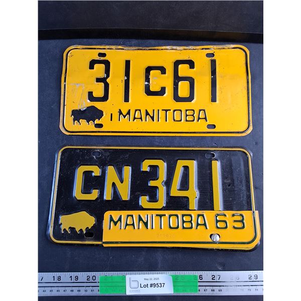 (2) Manitoba License Plates