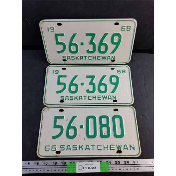 (3) Saskatchewan License Plates