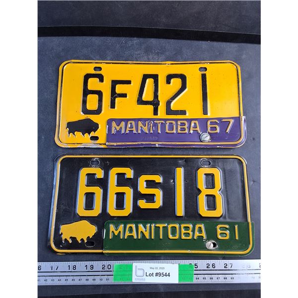 (2) Manitoba License Plates