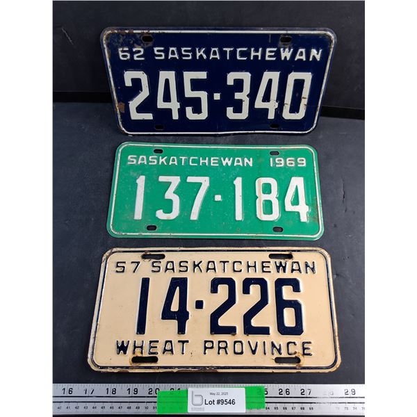 (3) Saskatchewan License Plates