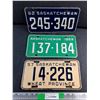 Image 1 : (3) Saskatchewan License Plates