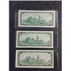 Image 2 : (3) 1967 Beattie/Rasminsky Centennial Canadian Dollar Bills