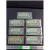 Image 1 : (7) 1967 Beattie/Rasminsky Centennial Canadian Dollar Bills