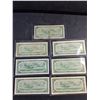 Image 2 : (7) 1954 Beattie/Rasminsky Centennial Canadian Dollar Bills