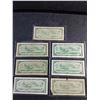 Image 2 : (7) 1954 Beattie/Rasminsky Centennial Canadian Dollar Bills