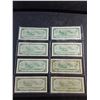 Image 2 : (8) 1954 Beattie/Rasminsky Centennial Canadian Dollar Bills