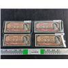 Image 1 : (4) 1954 Beattie/Rasminsky Centennial Canadian 2 Dollar Bills