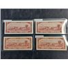 Image 2 : (4) 1954 Bouey/Rasminsky Centennial Canadian 2 Dollar Bills