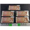 Image 1 : (5) 1974 Bouey/Crow Centennial Canadian 2 Dollar Bills