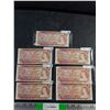Image 1 : (7) 1974 Bouey/Lawson Centennial Canadian 2 Dollar Bills