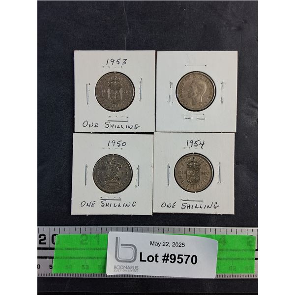 Vintage One Shilling Coins