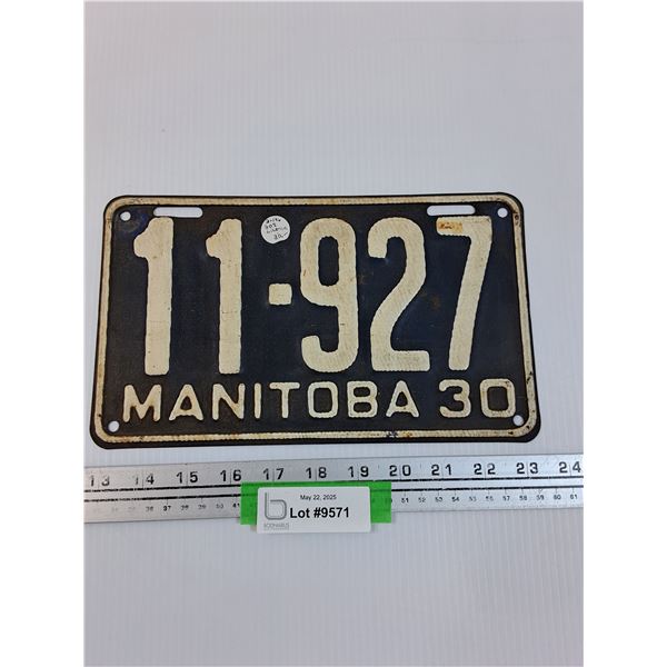 Manitoba License Plate - 1930