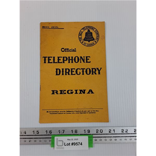 Regina Telephone Directory - 1906 Edition