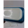 Image 2 : (2) PYREX Vintage Blue & Green Refridgerator Dish w/Lids - 4.5" x 7"
