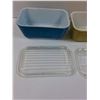 Image 4 : (2) PYREX Vintage Blue & Green Refridgerator Dish w/Lids - 4.5" x 7"