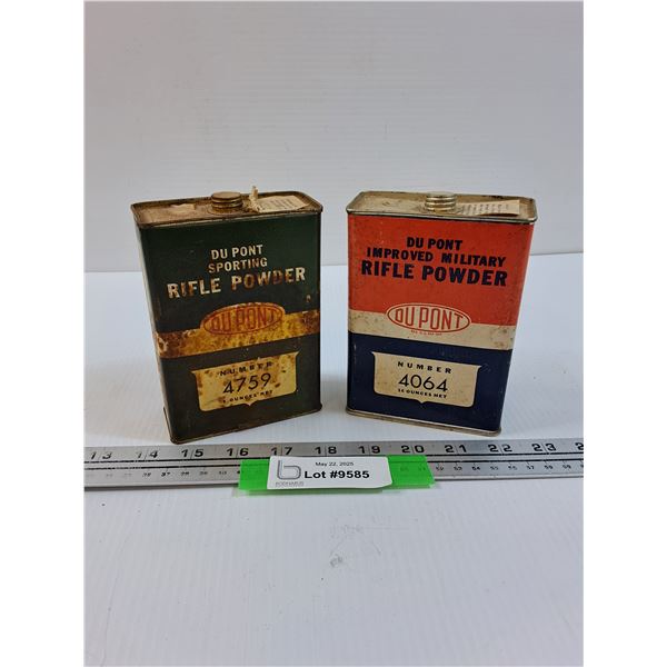 (2) Du Pont Rifle Powder Tins
