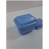 Image 2 : Blue Delphite PYREX Refrigerator Dish w/(2) Lids - 4.5" x 3"