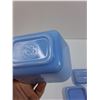 Image 4 : Blue Delphite PYREX Refrigerator Dish w/(2) Lids - 4.5" x 3"