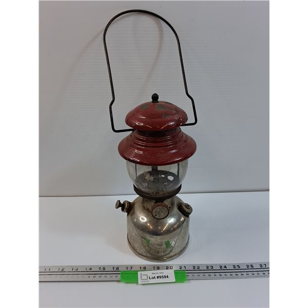 Coleman Gasoline Lamp - Model 200 - 1954 - No T-66 - Has Crack in Glass Shade - As Is