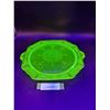 Image 1 : Uranium Glass Princess Pattern Footed Plate - 11" x 10"