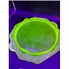 Image 3 : Uranium Glass Princess Pattern Footed Plate - 11" x 10"