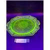 Image 1 : Uranium Glass Princess Pattern Serving Plate - 10.5"