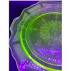 Image 2 : Uranium Glass Princess Pattern Serving Plate - 10.5"