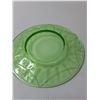 Image 4 : Uranium Glass Etched Floral Pattern Plate - 8" Diameter