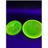 Image 2 : Boyd Uranium Vaseline Floral Glass Trinket Dish w/Lid - 4" x 2.5"