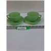 Image 1 : (2) Jadeite Tea Cup & Saucer Sets