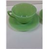 Image 2 : (2) Jadeite Tea Cup & Saucer Sets