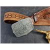 Image 2 : Cowboys Leather Belt and Bull Belt Buckle