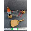 Image 1 : Butter Padle, Miniature Shopping Basket, Garlic Shredder and Misc