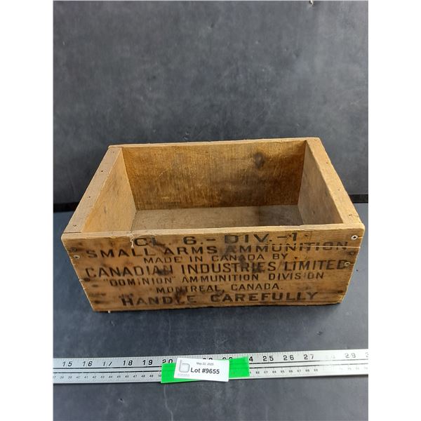 Vintage Wooden Ammunition Crate 14 x 6 x 9"