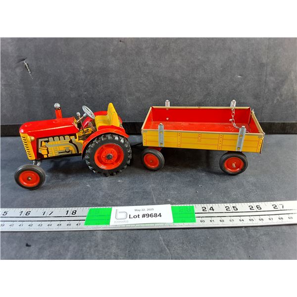 Pressed Metal Tractor with Trailer