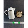 Image 1 : Enamel Coffee Pot and Westclox Twin Bell Clock
