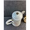 Image 2 : Enamel Coffee Pot and Westclox Twin Bell Clock