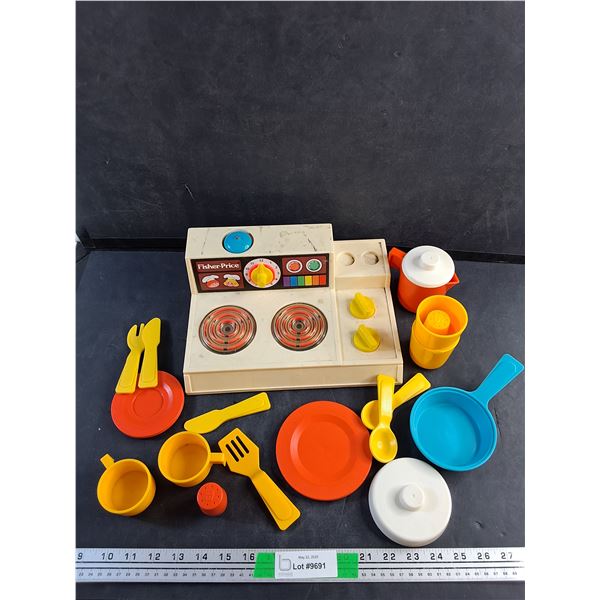 Fisher Price Toy Stove and Kitchen Supplies