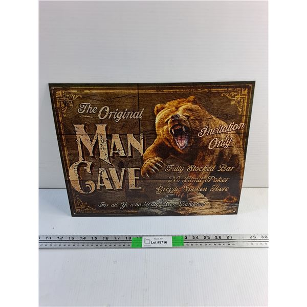 Man Cave Wall Sign 16 x 12"