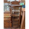 Image 3 : *Quarter Cut Oak China Cabinet Curved Glass and Claw & Ball Feet - Cannot Ship