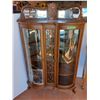 Image 1 : *Quarter Cut Oak Curved Glass China Cabinet - Damaged Glass - Cannot Ship