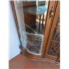 Image 2 : *Quarter Cut Oak Curved Glass China Cabinet - Damaged Glass - Cannot Ship