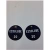 Image 3 : (2) Vintage Esso Lube Metal Tags