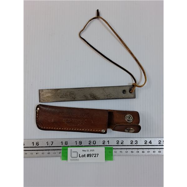 Schrade-Walden Old Timer Knife Sharpener w/Leather Sheath