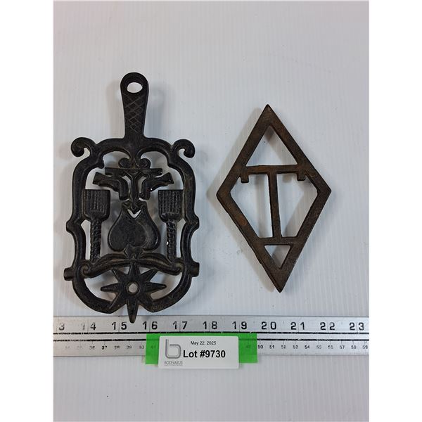 (2) Cast Iron Trivets - Assorted