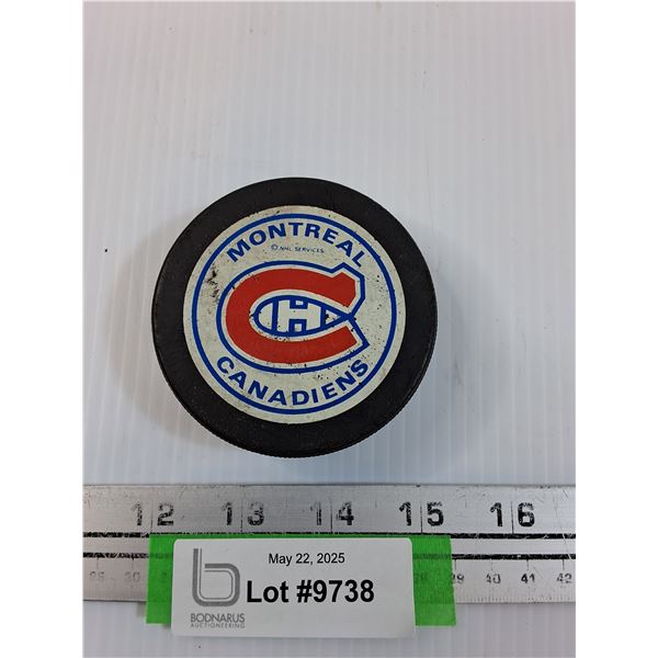 Montreal Canadians 1980's Hockey Puck - Game Used - CANNOT Guarantee Authenticity
