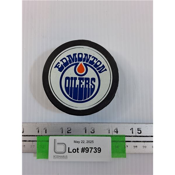 Edmonton Oilers 1980's Hockey Puck - Game Used - CANNOT Guarantee Authenticity