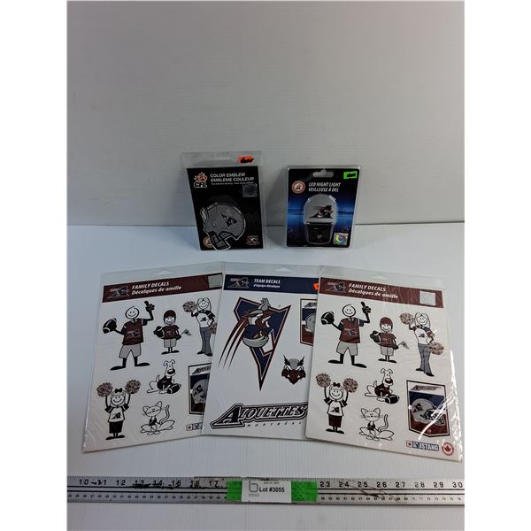 CFL Montreal Alouettes Color Emblem, Team & Family Decals and LED Night Light