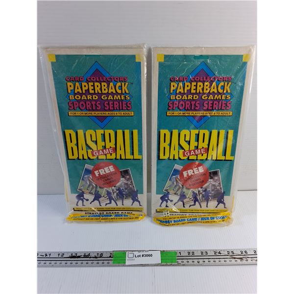 (2) Card Collector's Paperback Baseball Board Games - Sealed