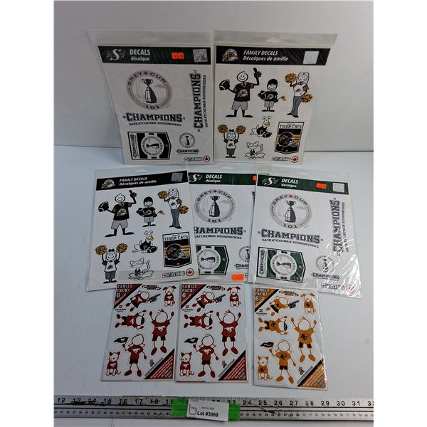 CFL Sports Decals-Riders, Stampeders, Tiger Cats, Lions